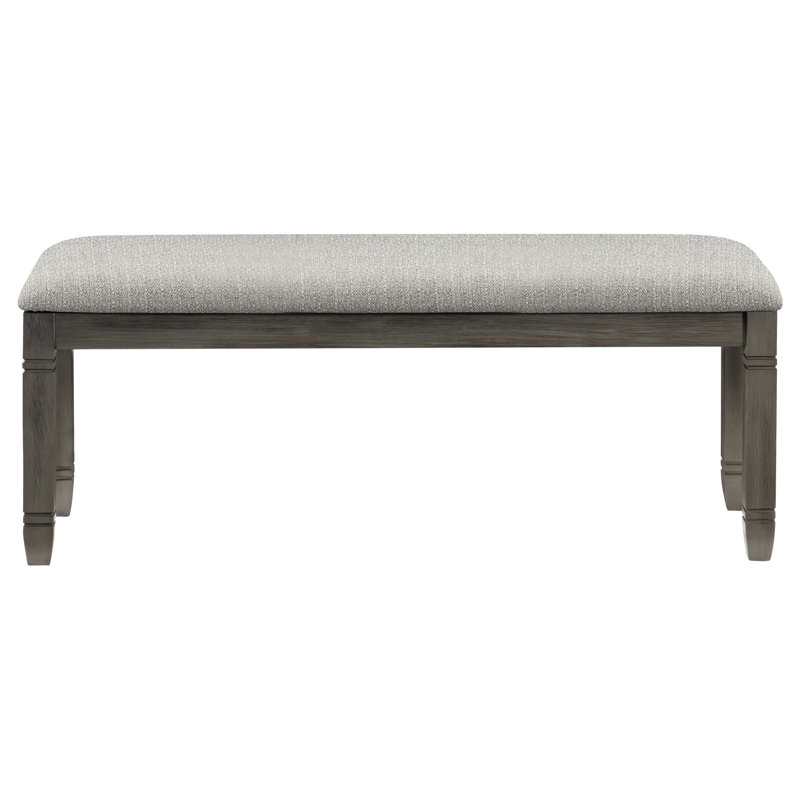 Banc de salle à manger en bois, cadre gris antique, siège d'une largeur de 48 po, banc en tissu pour chambre, hauteur du colis de 5,75 po, gris