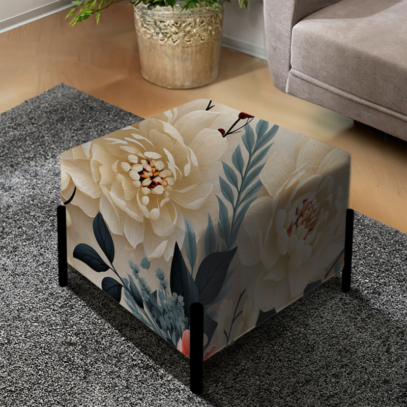 Boho Floral Eclecticism - Repose-pieds carré floral