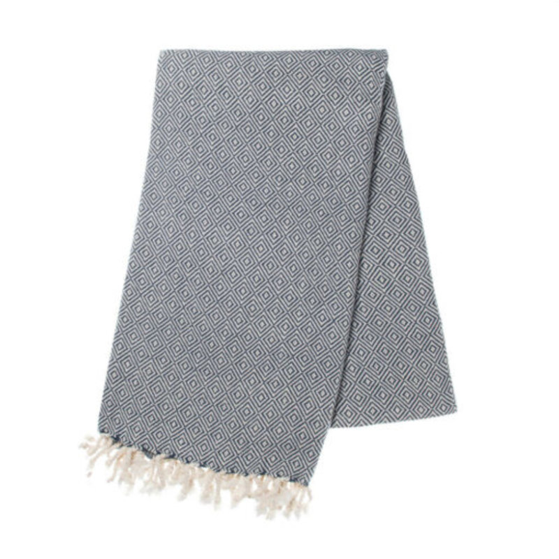 Serviette de plage en coton turc Jazouli, Bleu marine
