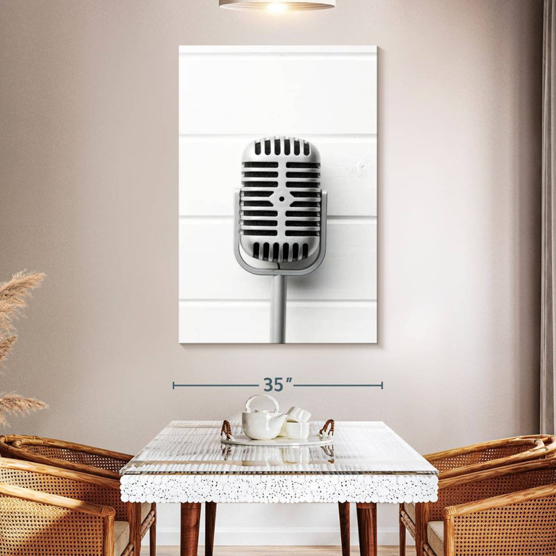 Microphone de scène rétro Abarca, H 51 po x l 34 po