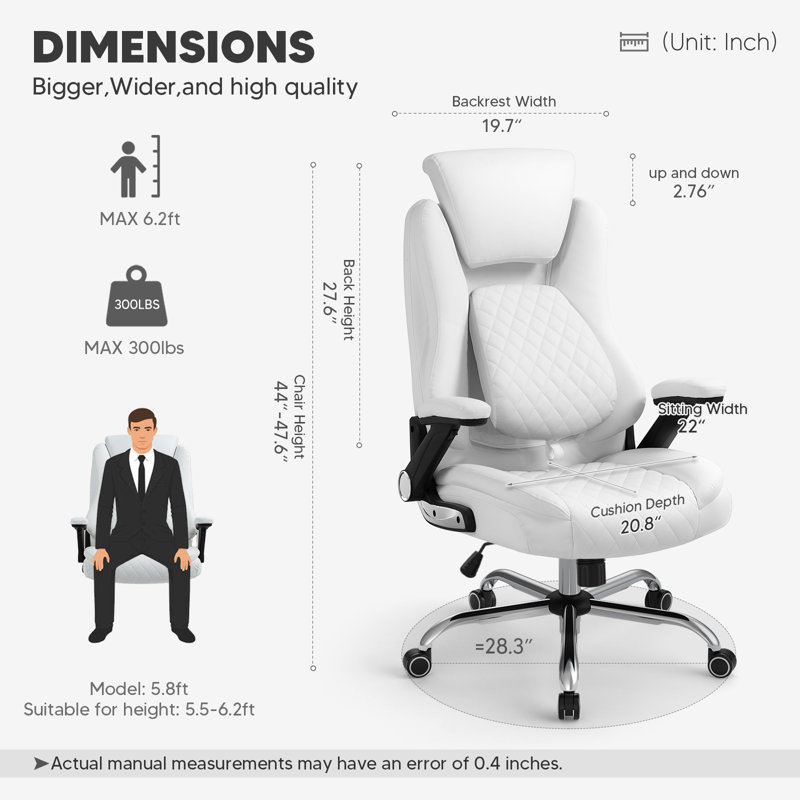 Chaise de cadre ergonomique, Blanc