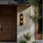 Luminaire mural d'extérieur noir moderne à 2 lumières H20 "avec capteur de crépuscule et porte de garage en verre trempé transparent résistant aux intempéries