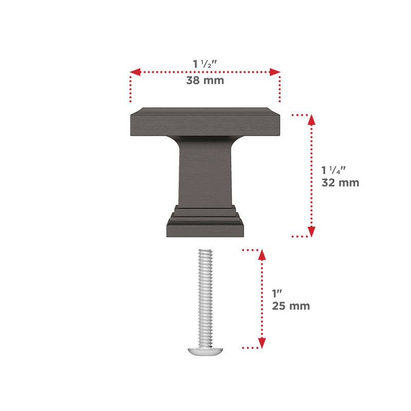 Expression Rectangle Knob, Antique Nickel