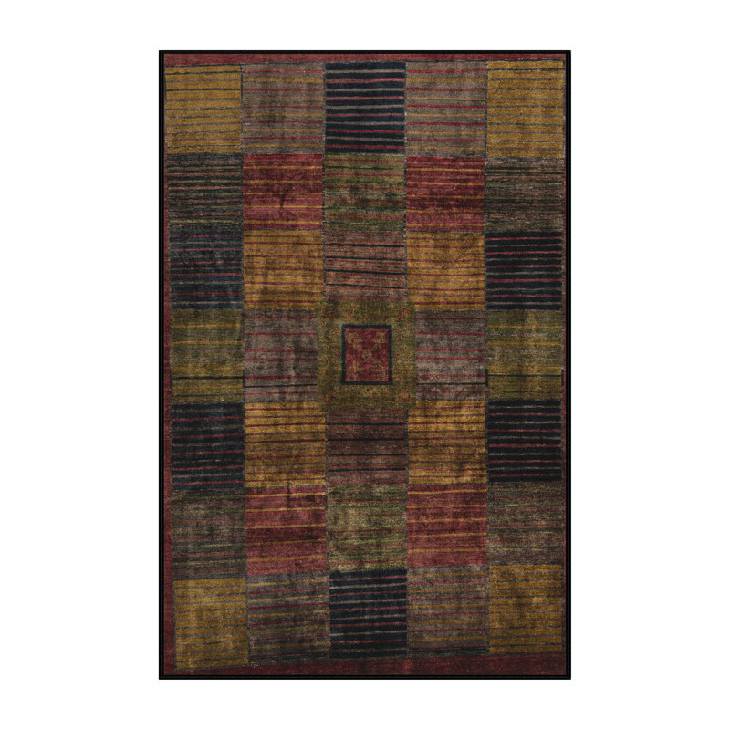 Tapis abstrait crème / mauve / noir Vanduser, Rectangle 4 pi x 6 pi