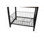 22" Black Metal and Brown Top Side Table