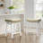 Extra Wide 19.7" Seat Counter Height Stool Modern Upholstered Wood Saddle Barstools-654355000