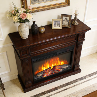 Foyer électrique encastrable de 26 pouces, chauffage ultra-mince, bûche, flamme réaliste, télécommande, chaleur de 1400 W, 5 000 W, 11 réglages de température, double protection, installation dans un meuble télé avec minuterie,