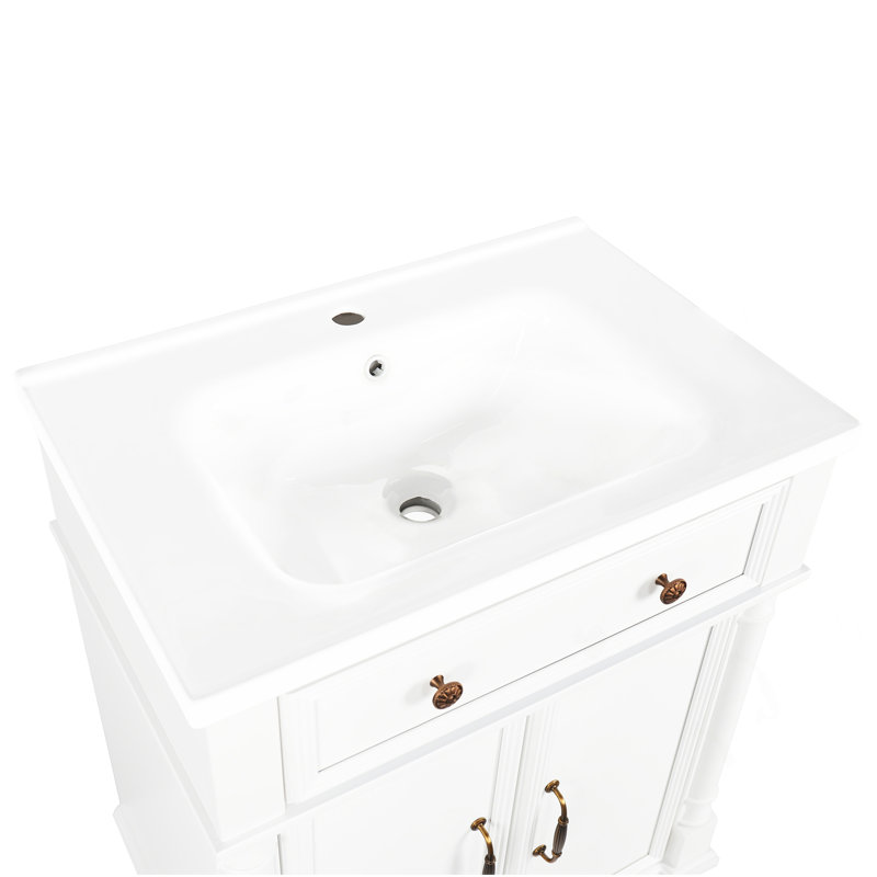 27.8" White Ceramic Basin, Only Ceramic Sink, Without Cabinet