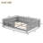 Full Bed with Built-in Bookshelf, Safety Guardrail & Low-Profile Floor Design,Gray-1501825365-1501825361