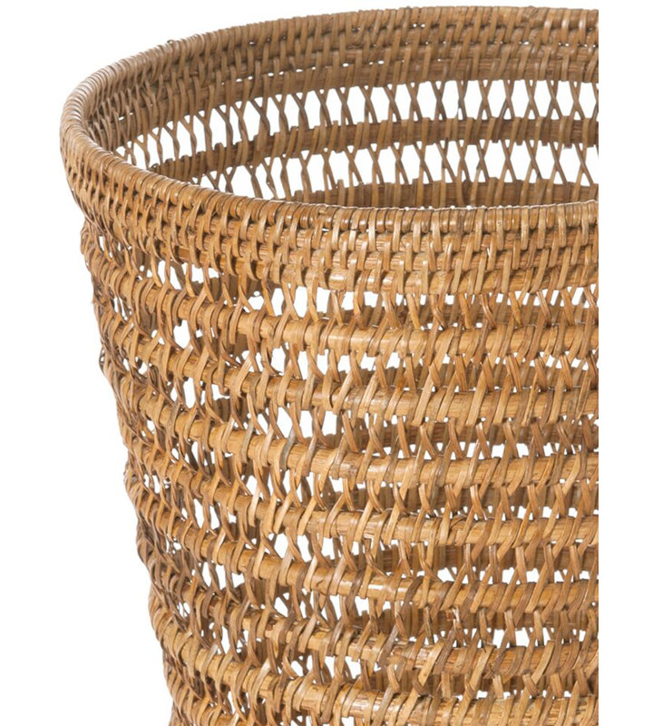 Everard Wicker Open Waste Basket - 3.25 Gallons, Honey Brown
