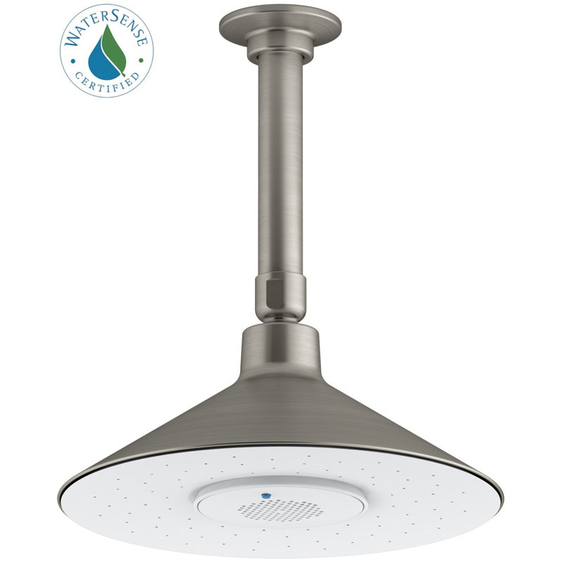 Moxie Rainhead with Wireless Speaker, Vibrant Brushed Nickel, 2.5 GPM