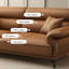 Canapé modulaire brun en cuir véritable-118439312