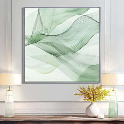 Minimalist Line Canvas, Sage Lines, Sage Green Abstract Wall Art