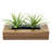 Artificial Green Grass Plants in Wood Planter