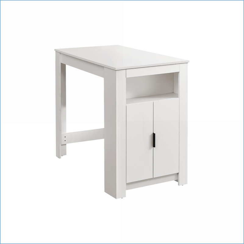 Dining Tables | Mesa de Comedor, Modern Off-White 48" Counter Height, With Storage for 4-Person Small Kitchen Dining | Rectangle
