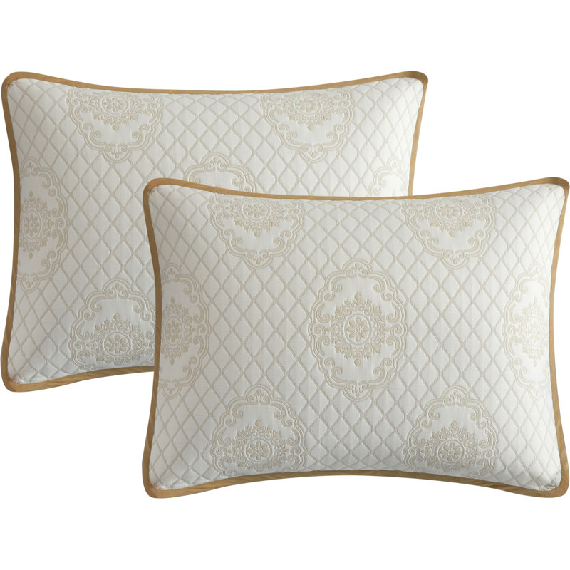 Valentine Gold Microfiber 3 Piece Quilt Set, King Quilt + 2 King Shams