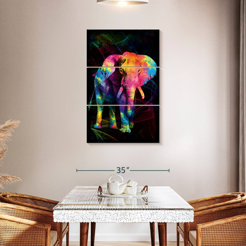 Couleurs d'éléphant d'Afrique Brampt, H 45 po x l 28 po