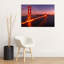 Golden Gate Bridge Twilight Dramatic Abstract Contemporary City Landscape Wall Art Print by Ariel Ling - Wrapped Canvas Print-1599344927