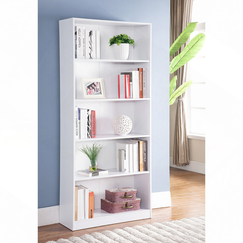 Bibliothèque blanche, bibliothèque moderne avec cinq tablettes