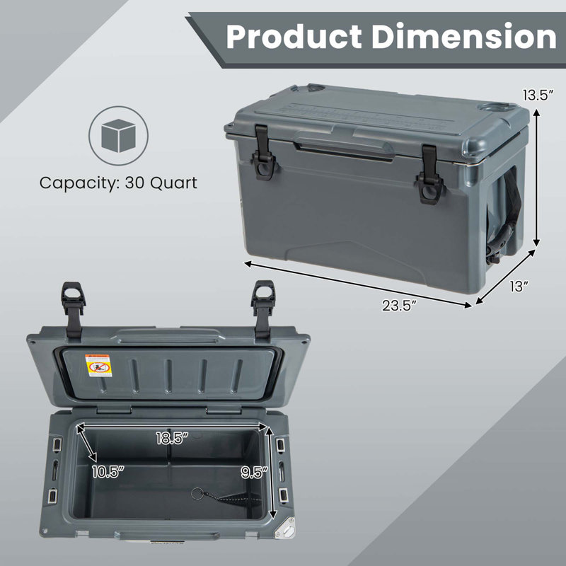 Glacière Costway 30 Quarts, Gris anthracite