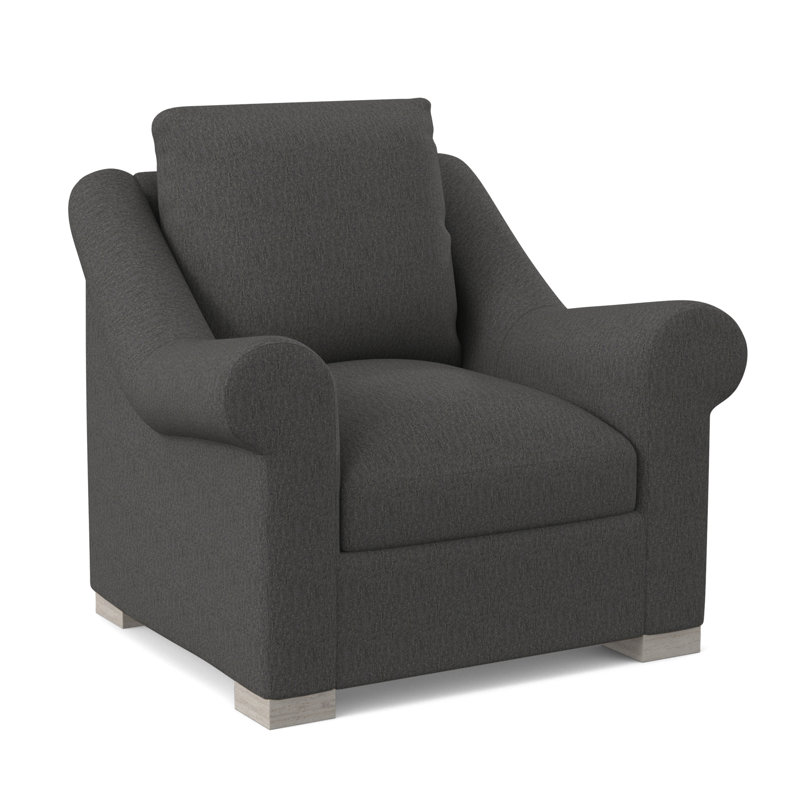 Canyon Sunbrella® and Boucle Armchair, Margaret Lipstick Polyester Blend, Bisque