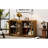 Retro Style 4-Door Arched Storage Sideboard With Glass, Adjustable Shelves, Natural Wood, Multifunctional Buffet Cabinet, Shape, Look,