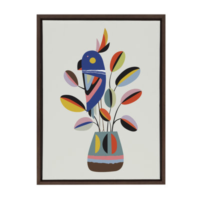 «Caoutchouc» par Rachel Lee, 3 oiseaux, reproduction d'art sur toile encadrée