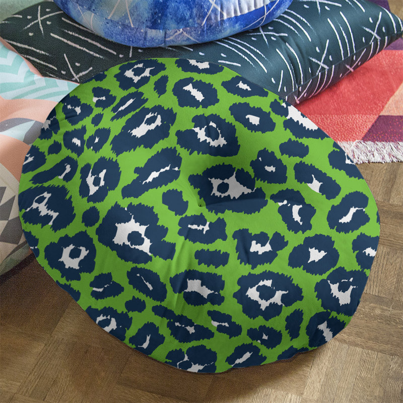 Housse et insert de coussin carré touffeté, Vert / noir / blanc, H 26 po x l 26 po x P 4 po, Circulaire
