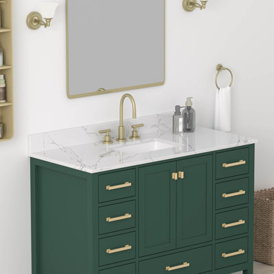 Plateau de meuble-lavabo simple 48 po en pierre reconstituée avec lavabo - pour remplacement de meuble-lavabo, sans armoire