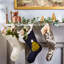 Hand Felted Wool Christmas Stocking - Mistletoe on Cream