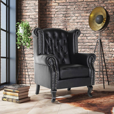 Panavista Faux Leather Wingback Chair
