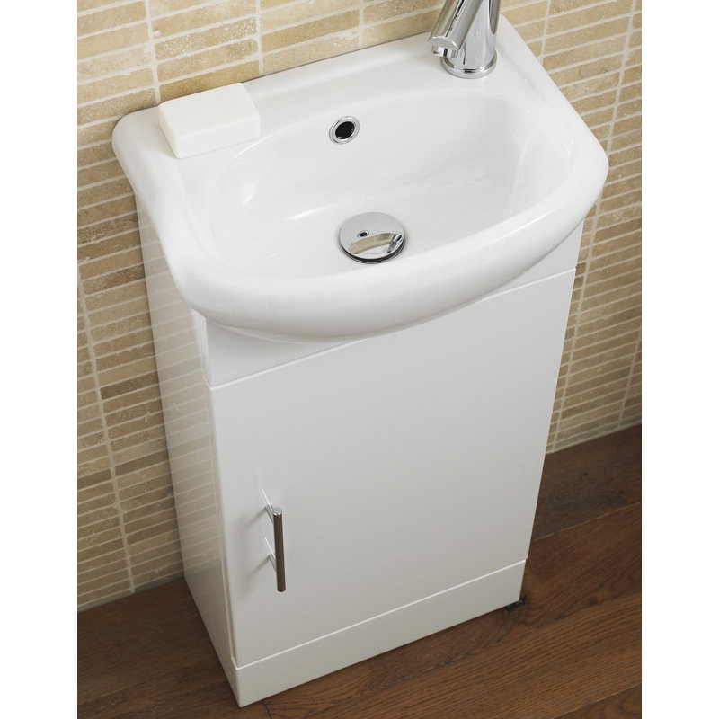 Single Bathroom Vanity with Integrated Ceramic Basin