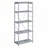 Grey And Silver 4-Shelf Bookcase
