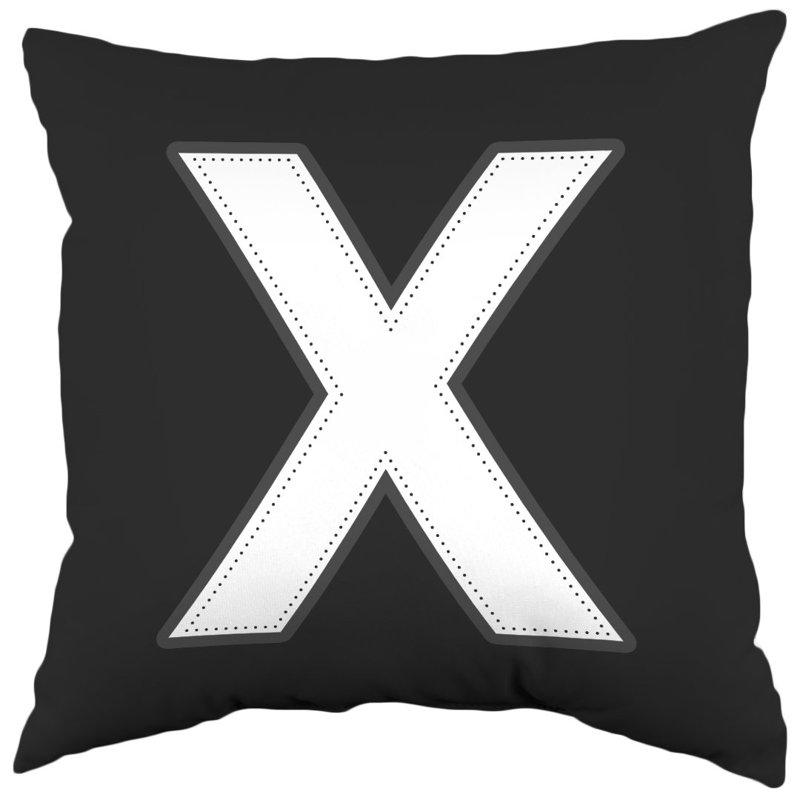 Coussin 3Xo, Blanc / noir
