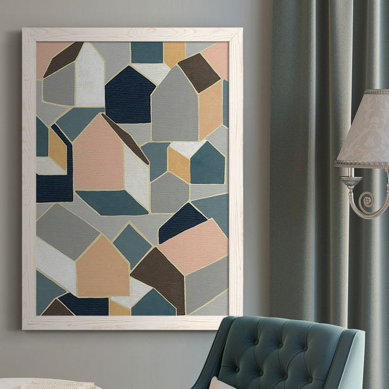 " Dream House II ", 37.5" H x 27.5" W, White Framed Canvas