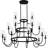 Viscount 18-Light Matte Black Chandelier