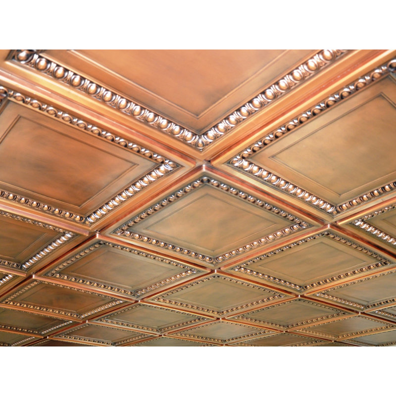 Carreau de plafond en PVC vieilli à coller ou à coller 2,08 pi. X 2,08 pi.