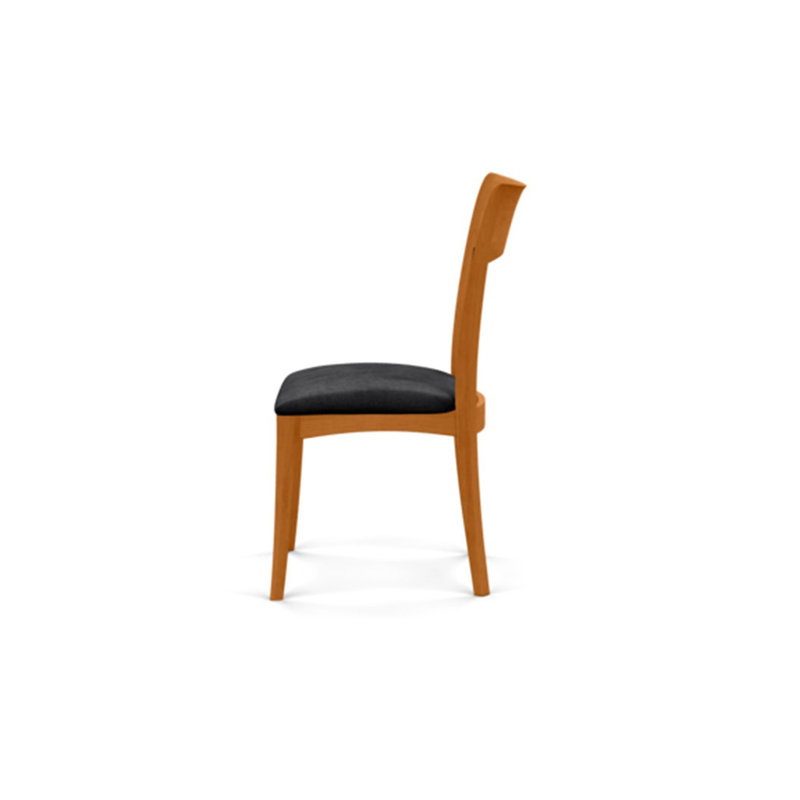 Ingrid Upholstered Dining Chair, Natural Cherry, Onyx Microsuede