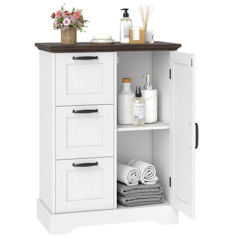 Bathroom Cabinet, White/Brown