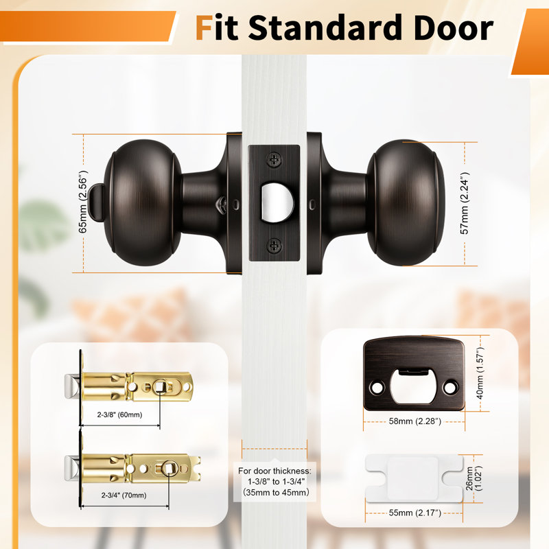 Privacy Door Knobs with Round Rosette, Oil Rubbed Bronze, Privacy (Bed & Bath)