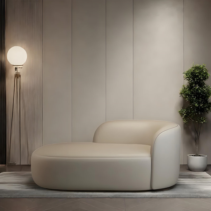 Élégant canapé incurvé confortable et confortable, Orienté à droite, Beige