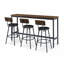 Ensemble de table de bar et de chaises pour 3, ensemble de table de salle à manger industriel 4 pièces avec 3 tabourets de bar rembourrés en polyuréthane, ensemble de table de bar pour la cuisine, la salle à manger, le salon, le bar, le café, le coin petit espace, brun rustique