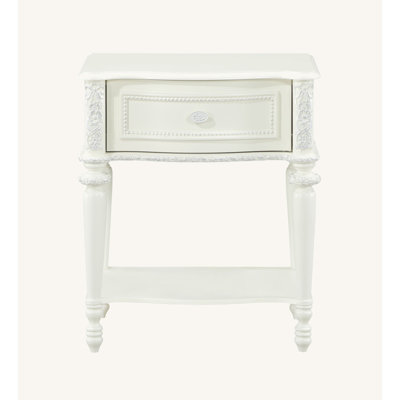 Lalo 1-Drawer Nightstand in Ivory