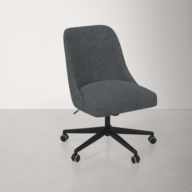 Acosta Height Adjustable Swivel Task Chair, Milsap Navy Sustain Tweed