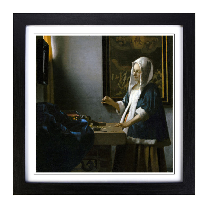 Johannes Vermeer - Single Picture Frame Painting, Black