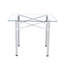 Élégante table carrée en verre extensible - Verre trempé transparent de 36 po, pieds en métal argenté. Pieds en métal télescopiques, plateau de table carré en verre transparent, raccord pour ventouse.