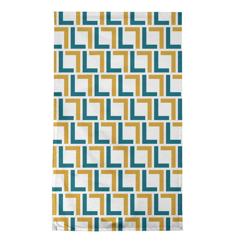 Maillard Tea Towel Kitchen Towel, Polyester, Black/Teal/White