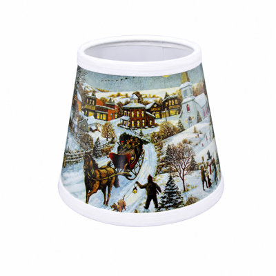 Christmas Scene Paper Candle Clip-on Lamp Shade