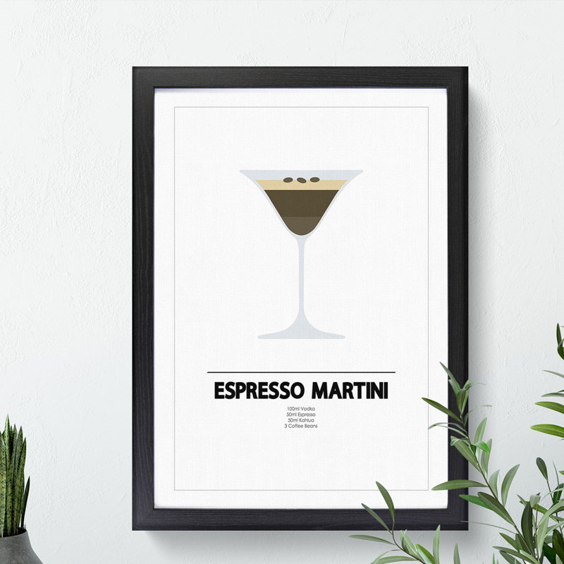 Espresso Martini - Framed Print, 90cm H x 65cm W x 2cm D, Black
