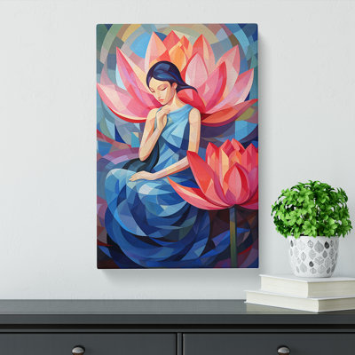 Lotus Flower Cubism Art No.3 - No Frame Print